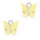 Butterfly Charm 13x14mm Yellow-silver